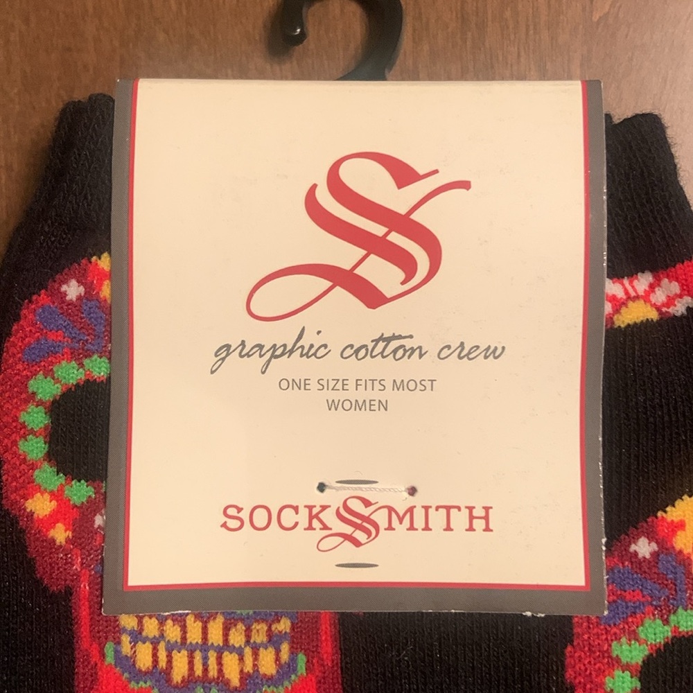 NWT SOCKSMITH Dia De Los Muertos Skull Fits Shoe sizes Size 5-10.5 PRICE FIRM - Picture 2 of 7